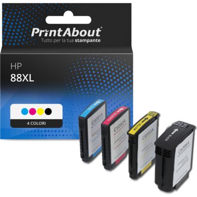 Cartuccia compatibile HP 88XL (C9396AE) - 4 colori Alta capacità Multipack