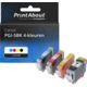 Cartuccia compatibile Canon PGI-5BK 4-kleuren - 4 colori Multipack
