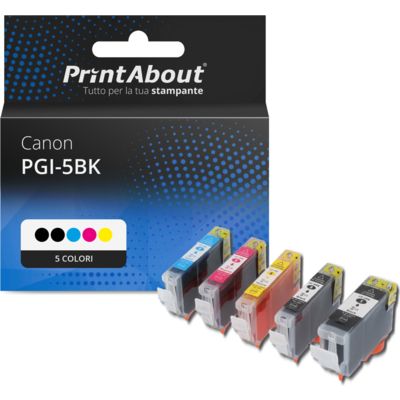 Cartuccia compatibile Canon PGI-5BK - 5 colori Multipack