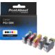 Cartuccia compatibile Canon PGI-5BK - 5 colori Multipack