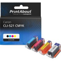 Cartuccia compatibile Canon CLI-521 CMYK - 4 colori Multipack