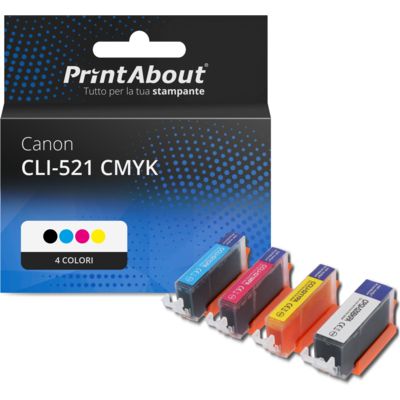 Cartuccia compatibile Canon CLI-521 CMYK - 4 colori Multipack