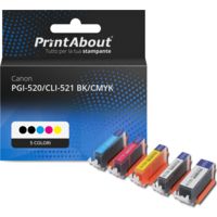 Cartuccia compatibile Canon PGI-520/CLI-521 BK/CMYK - 5 colori Multipack