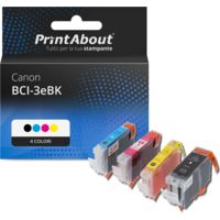 Cartuccia compatibile Canon BCI-3eBK - 4 colori Multipack