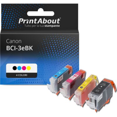 Cartuccia compatibile Canon BCI-3eBK - 4 colori Multipack