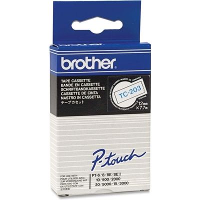 Nastro Brother TC-203 - Blu su bianco (12 mm)