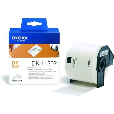 Etichetta Brother DK-11202 - Nero su bianco (100 mm x 64 mm)
