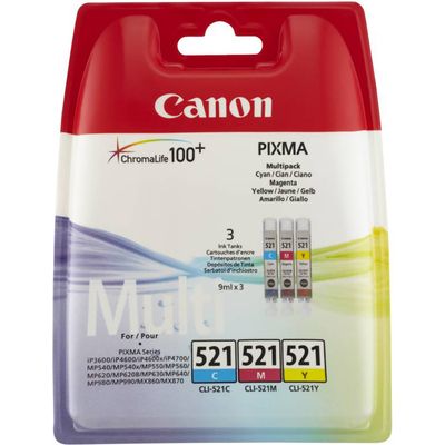 Cartuccia stampante Canon CLI-521C/M/Y - 3 colori Multipack