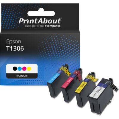 Cartuccia compatibile Epson T1306 - 4 colori Alta capacità Multipack