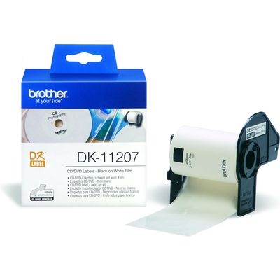 Etichetta Brother DK-11207 - Nero su bianco (58 mm x 58 mm)