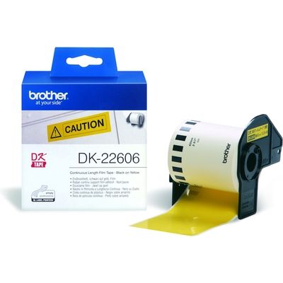 Etichetta Brother DK-22606 - Nero su giallo (62 mm)