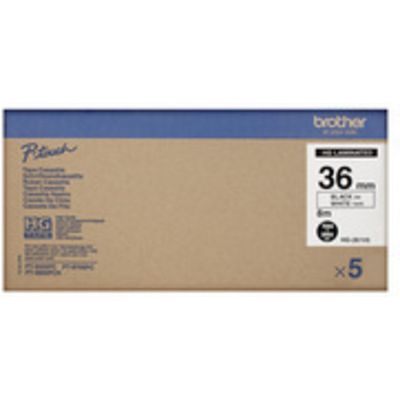 Nastro Brother HGe-261v5 - Nero su bianco (36 mm)