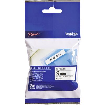 Nastro Brother M-K221 - Nero su bianco (9 mm)