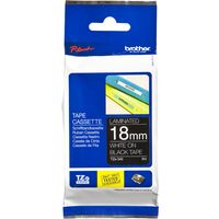 Nastro Brother TZe-345 - Bianco su nero (18 mm)