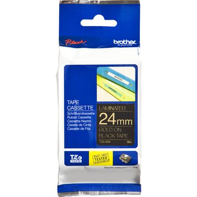 Nastro Brother TZe-354 - Oro su nero (24 mm x 24 mm)