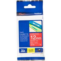 Nastro Brother TZe-435 - Bianco su rosso (12 mm)