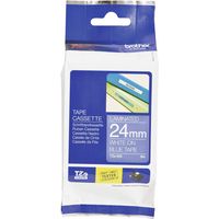 Nastro Brother TZe-555 - Bianco su blu (24 mm x 24 mm)