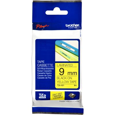 Nastro Brother TZe-621 - Nero su giallo (9 mm)
