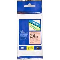 Nastro Brother TZe-B51 - Nero su arancione (24 mm x 24 mm)