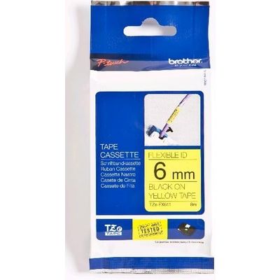 Nastro Brother TZe-FX611 - Nero su giallo (6 mm)
