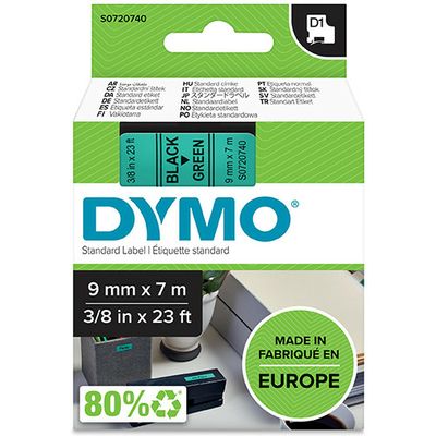 Nastro Dymo 40919 (S0720740) - Nero su verde (9 mm)