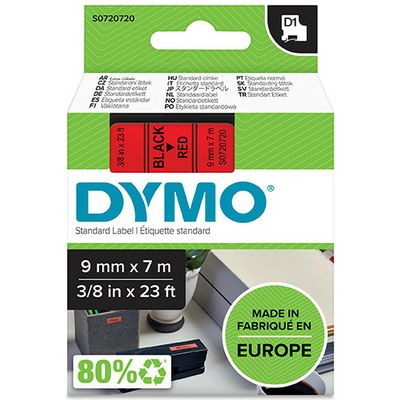 Nastro Dymo 40917 (S0720720) - Nero su rosso (9 mm)