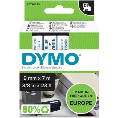 Nastro Dymo 40914 (S0720690) - Blu su bianco (9 mm)