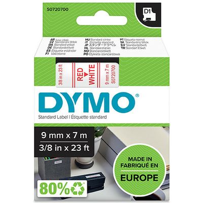 Nastro Dymo 40915 (S0720700) - Rosso su bianco (9 mm)