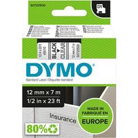 Nastro Dymo 45010 (S0720500) - Nero su trasparente (12 mm)