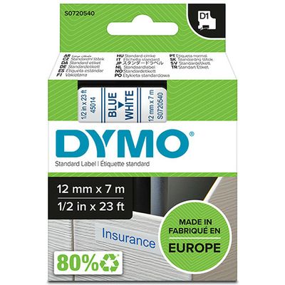 Nastro Dymo 45014 (S0720540) - Blu su bianco (12 mm)