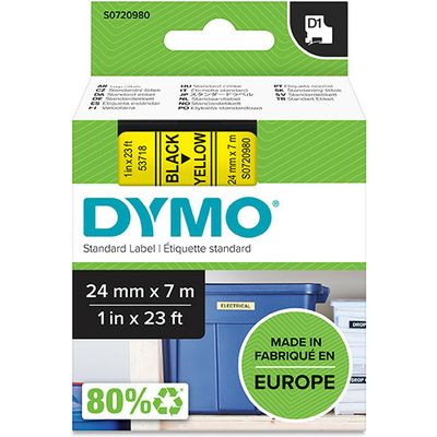 Nastro Dymo 53718 (S0720980) - Nero su giallo (24 mm x 24 mm)