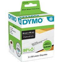 Etichetta Dymo 99010 (S0722370) - Nero su bianco (28 mm x 89 mm) 2 rotoli