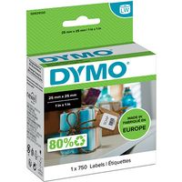 Etichetta Dymo S0929120 - Nero su bianco (25 mm x 25 mm)
