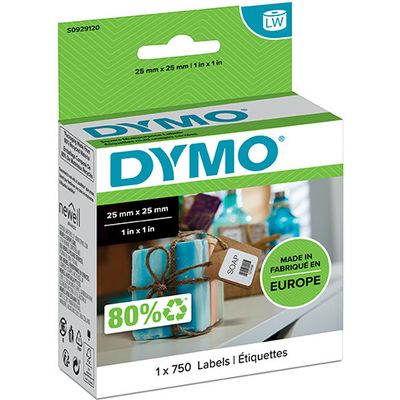 Etichetta Dymo S0929120 - Nero su bianco (25 mm x 25 mm)