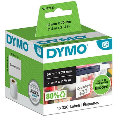 Etichetta Dymo 99015 (S0722440) - Nero su bianco (54 mm x 70 mm)