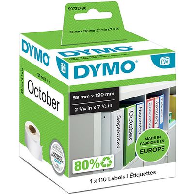 Etichetta Dymo 99019 (S0722480) - Nero su bianco (59 mm x 190 mm)