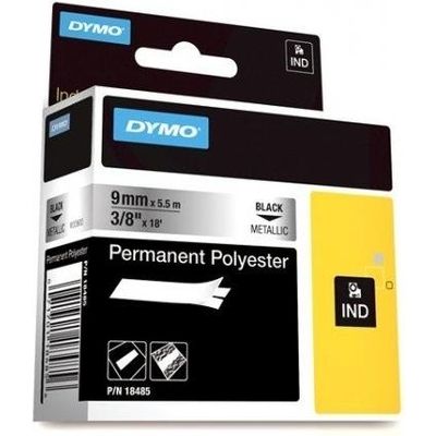 Nastro Dymo 18485 (S0718170) - Nero su metallico (9 mm)