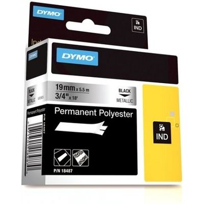 Nastro Dymo 18487 (S0718200) - Nero su metallico (19 mm)