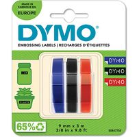 Nastro Dymo S0847750 - Bianco su nero/rosso/blu (9 mm)