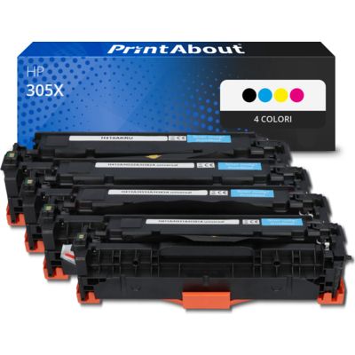 Toner compatibile HP 305X (CE410X) - 4 colori Alta capacità Multipack
