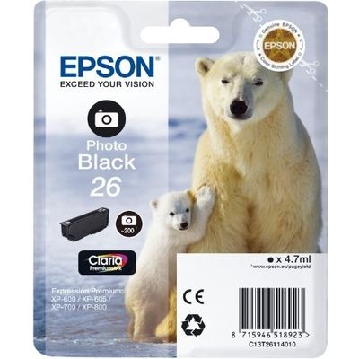 Cartuccia stampante Epson 26 (C13T26114012) - Nero fotografico