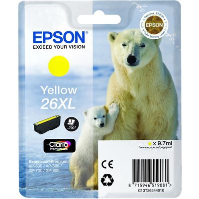 Cartuccia stampante Epson 26XL (C13T26344012) - Giallo Alta capacità