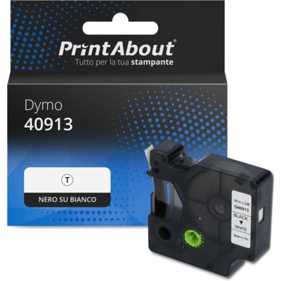 Nastro compatibile Dymo 40913 (S0720680) - Nero su bianco (9 mm)
