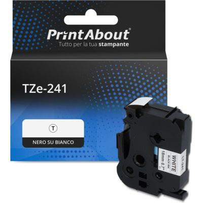 Nastro compatibile Brother TZe-241 - Nero su bianco (18 mm)