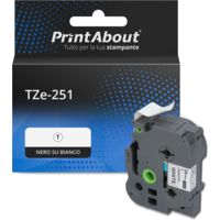 Nastro compatibile Brother TZe-251 - Nero su bianco (24 mm x 24 mm)