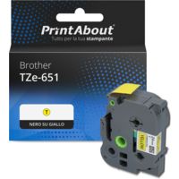 Nastro compatibile Brother TZe-651 - Nero su giallo (24 mm x 24 mm)