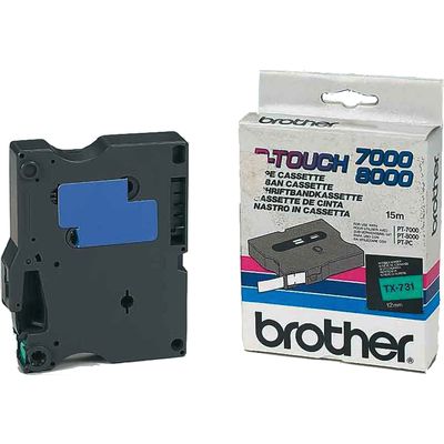 Nastro Brother TX-731 - Nero su verde (12 mm)