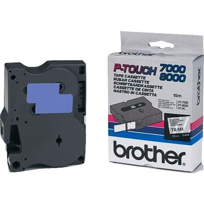 Nastro Brother TX-141 - Nero su trasparente (18 mm)
