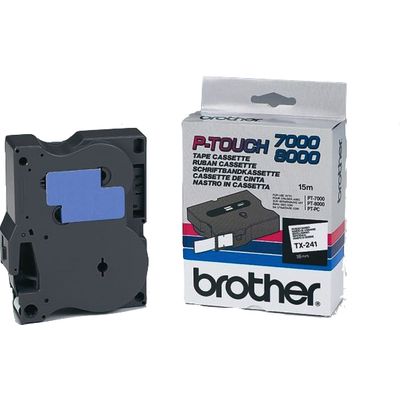 Nastro Brother TX-241 - Nero su bianco (18 mm)