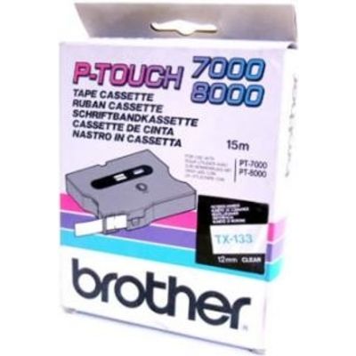 Nastro Brother TX-133 - Blu su trasparente (12 mm)